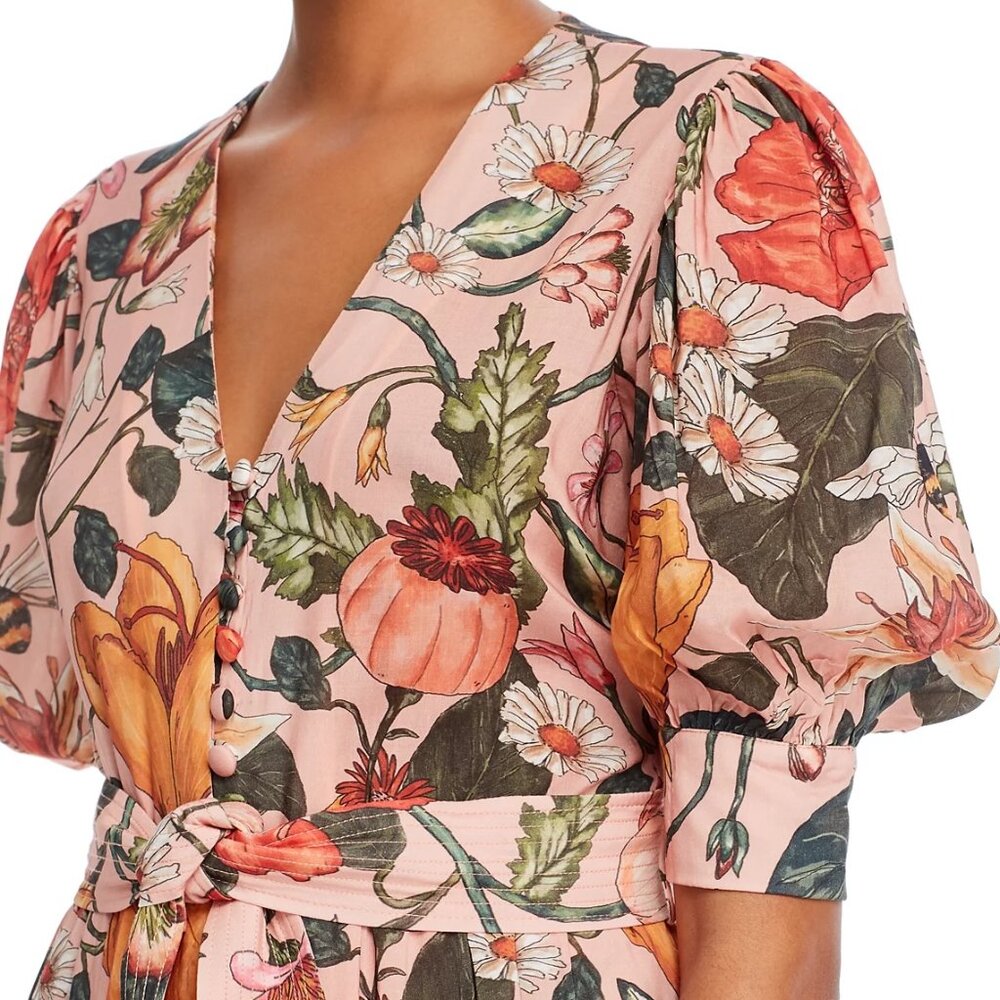 Atelier 1756 Habenero Cotton Floral Print Shirt Dress XS sundress